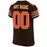 Personalized Football Jersey for Men in Brown Orange-White Mesh, Size 3 Personalized Brown Orange-White Mesh Football Jersey