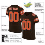 Personalized Mesh Football Jersey in Brown, Orange, and White - Custom Team Apparel Personalized Brown Orange-White Mesh