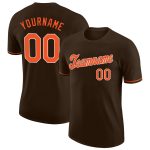 Personalized Performance T-Shirt in Brown and Orange-White Colors Personalized Brown Orange-White Performance T-Shirt