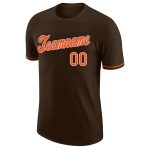 Personalized Performance T-Shirt in Brown and Orange-White Colors Personalized Brown Orange-White Performance T-Shirt