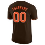Personalized Performance T-Shirt in Brown and Orange-White Colors Personalized Brown Orange-White Performance T-Shirt