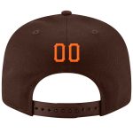 Personalized Adjustable Snapback Hat Brown Orange White Stitched Design Personalized Brown Orange-White Stitched Adjustable