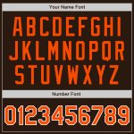 Personalized Unisex Softball Jersey in Brown, Orange & White - Two-Button Design Personalized Brown Orange-White Two-Button