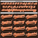 Personalized Unisex Softball Jersey in Brown Orange White - Two-Button Design Personalized Brown Orange-White Two-Button