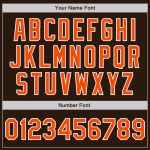 Custom Name Number Personalized Unisex Softball Jersey Brown Orange White Two-Button Design Personalized Brown Orange-White