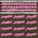 Custom Name and Number Authentic Split Baseball Jersey in Brown Pink Gray - Personalized Team Apparel Personalized Brown