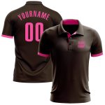 Personalized Brown Pink Golf Polo Shirt for Performance - Custom Athletic Apparel Personalized Brown Pink Performance Golf