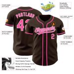 Personalized Baseball Jersey for Kids - Brown Pink White Design 2 Personalized Brown Pink-White Baseball Jersey 2