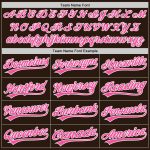 Personalized Baseball Jersey for Kids - Brown Pink White Design 2 Personalized Brown Pink-White Baseball Jersey 2