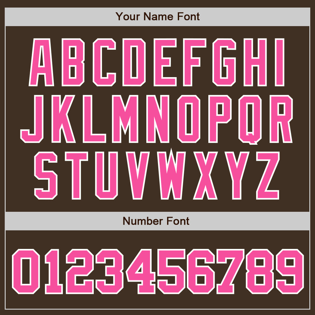Personalized Baseball Jersey - Brown Pink White Custom Team Shirt Personalized Brown Pink-White Baseball Jersey - Image 5