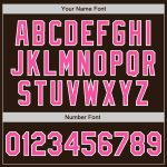 Personalized Brown Pink White Varsity Letterman Bomber Full-Snap Jacket Personalized Brown Pink-White Bomber Full-Snap Varsity