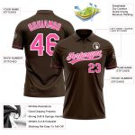 Personalized Vapor Golf Polo Shirt in Brown Pink-White for Performance Wear Personalized Brown Pink-White Performance Vapor