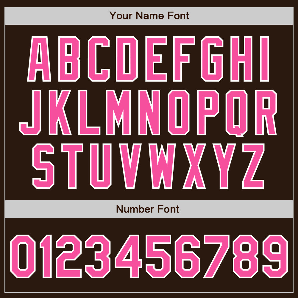 Personalized Two-Button Unisex Softball Jersey in Brown Pink-White for Men and Women Personalized Brown Pink-White Two-Button - Image 5