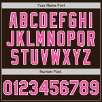 Personalized Unisex Softball Jersey - Brown Pink White Two-Button Design Personalized Brown Pink-White Two-Button Unisex
