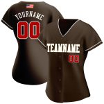 Personalized American Flag Baseball Jersey - Brown Red-Cream Fashion Jersey Personalized Brown Red-Cream American Flag Fashion