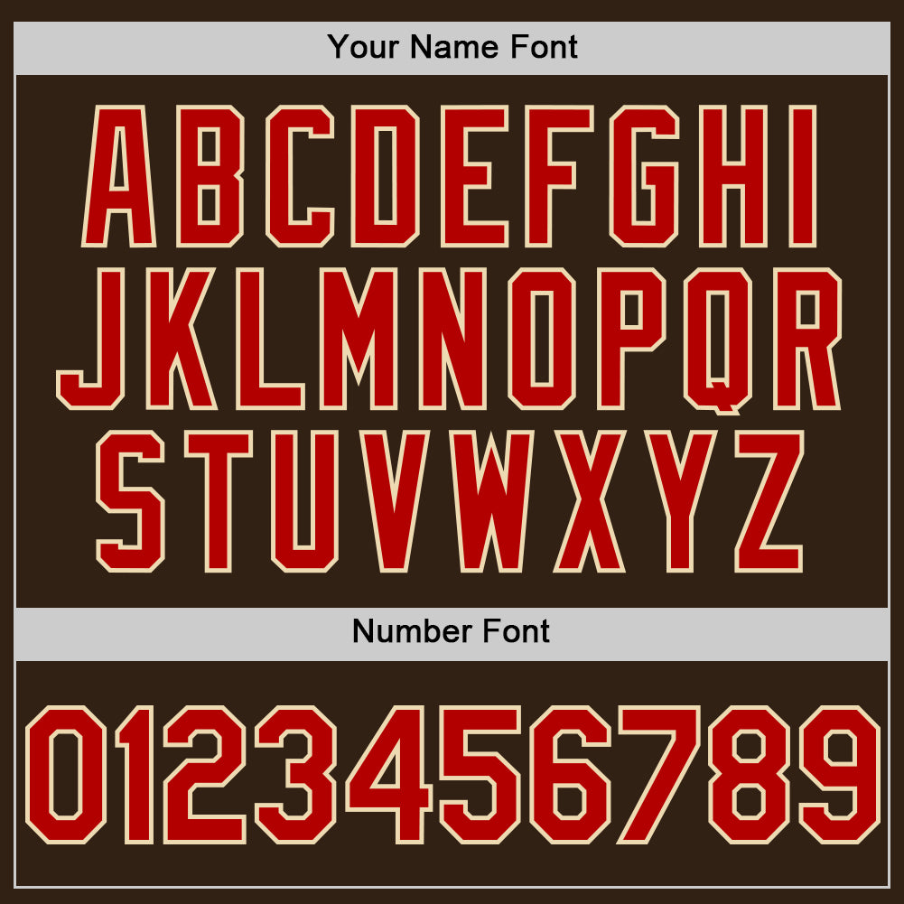 Personalized Brown Red-Cream Authentic Sleeveless Baseball Jersey Team Custom Name and Number Custom Name and Number Sleeveless Baseball Jersey - Personalized Brown Red-Cream Authentic Team Apparel Personalized Brown - Image 4