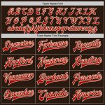 Personalized Varsity Letterman Bomber Jacket - Brown Red-Cream Two Tone Full-Snap Personalized Brown Red-Cream Bomber Full-Snap