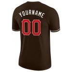 Personalized Performance T-Shirt in Brown Red-Cream - Customizable Activewear Personalized Brown Red-Cream Performance T-Shirt