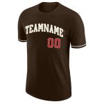 Personalized Performance T-Shirt in Brown Red-Cream - Customizable Activewear Personalized Brown Red-Cream Performance T-Shirt