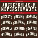 Custom Team T-Shirt with Name and Number - Personalized Brown Red-Cream Performance Tee Personalized Brown Red-Cream Performance