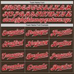 Personalized Fashion Baseball Jersey in Brown Red-Gray Split Design Personalized Brown Red-Gray Split Fashion Baseball Jersey