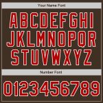 Personalized Fashion Baseball Jersey in Brown Red-Gray Split Design Personalized Brown Red-Gray Split Fashion Baseball Jersey