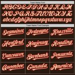 Personalized Softball Jersey Cream Two-Button Unisex Brown Red Pinstripe Personalized Brown Red Pinstripe Cream Two-Button