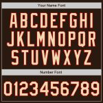 Custom Name and Number Unisex Softball Jersey - Personalized Brown Red Pinstripe Two-Button Personalized Brown Red Pinstripe