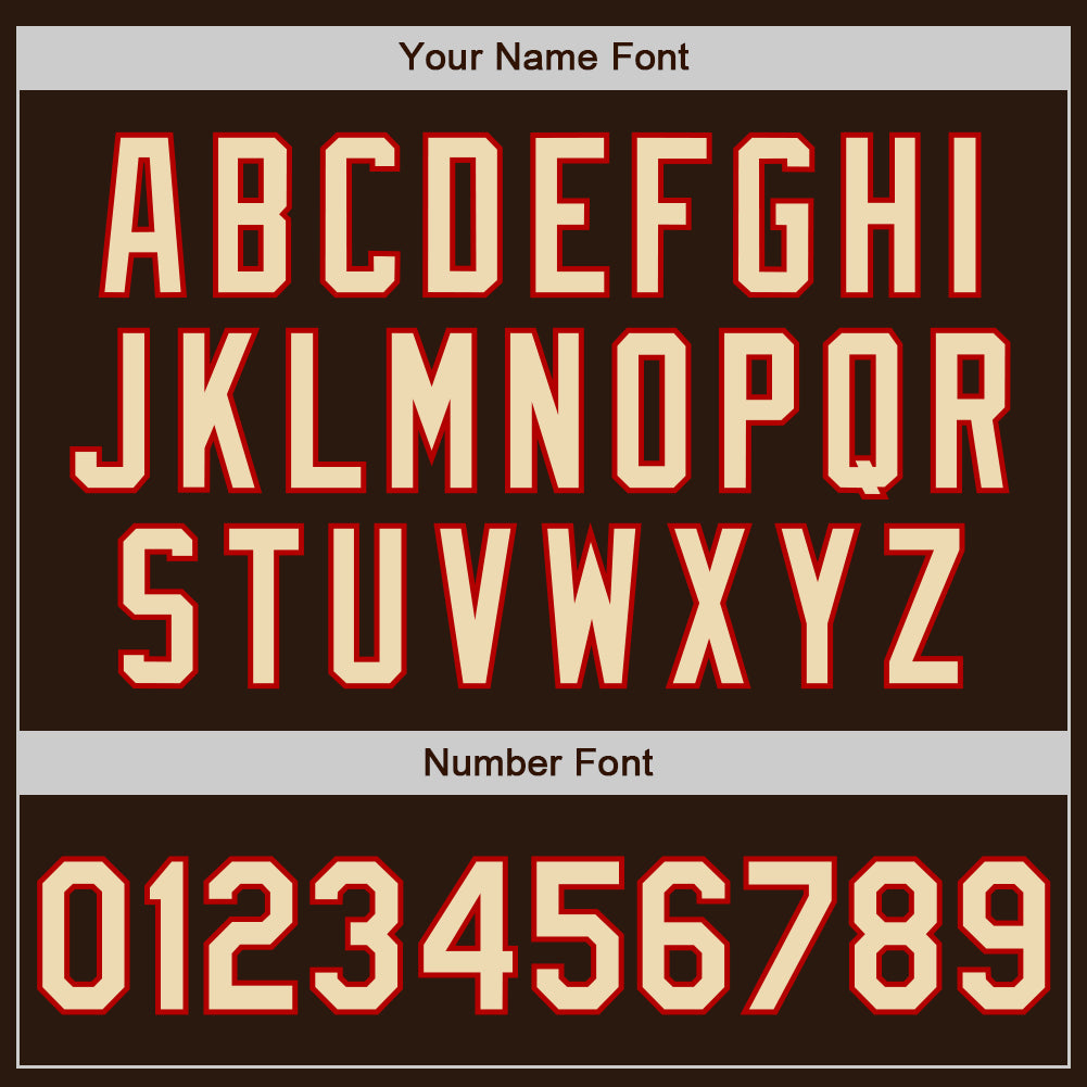 Personalized Brown Red Pinstripe Cream Two-Button Unisex Softball Jersey Team Custom Name and Number Custom Name and Number Unisex Softball Jersey - Personalized Brown Red Pinstripe Two-Button Personalized Brown Red Pinstripe - Image 5