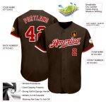 Personalized Red White Brown Baseball Jersey for Men and Women, Custom Name & Number Spoorting Apparel Personalized Brown
