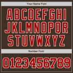 Personalized Red White Brown Baseball Jersey for Men and Women, Custom Name & Number Spoorting Apparel Personalized Brown