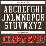 Personalized Baseball Jersey in Brown Red-White Color, Custom Team Apparel Personalized Brown Red-White Baseball Jersey