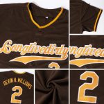 Personalized Baseball Jersey in Brown Red-White Color, Custom Team Apparel Personalized Brown Red-White Baseball Jersey
