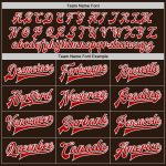 Personalized Varsity Letterman Jacket - Red-White Brown Full-Snap Bomber for Men Personalized Brown Red-White Bomber Full-Snap