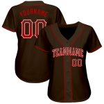 Personalized Brown Red White Drift Baseball Jersey for Men and Women Personalized Brown Red-White Drift Fashion Baseball