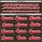 Custom Name and Number Personalized Hockey Jersey - Brown Red White Team Jersey Personalized Brown Red-White Hockey Jersey