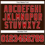 Personalized Baseball Jersey for Men, Brown Red-White Sleeveless Design Personalized Brown Red-White Sleeveless Baseball