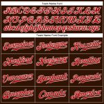 Personalized Baseball Jersey for Men, Brown Red-White Sleeveless Design Personalized Brown Red-White Sleeveless Baseball
