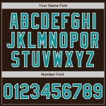 Personalized Teal White Brown Baseball Jersey for Men and Women - Customizable 2 Personalized Brown Teal-White Baseball Jersey