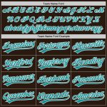 Personalized Teal White Brown Baseball Jersey for Men and Women - Customizable 2 Personalized Brown Teal-White Baseball Jersey