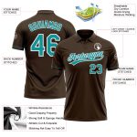 Personalized Vapor Golf Polo Shirt in Brown Teal White - Performance Activewear for Men Personalized Brown Teal-White Performance