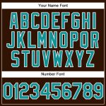 Custom Name and Number Personalized Brown Teal-White Vapor Golf Polo Shirt Performance Apparel Personalized Brown Teal-White