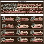 Personalized Vintage USA Flag Hockey Jersey with Cream-Red Lace Neck Personalized Brown Vintage USA Flag Cream-Red Hockey