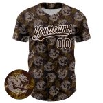 Personalized 3D Animal Loongfeng Baseball Jersey in Brown and White Personalized Brown White 3D Animal Loongfeng Baseball