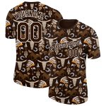 Personalized 3D Cowboy Accessory Performance T-Shirt in Brown and White Personalized Brown White 3D Cowboy Accessory Performance