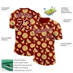 Custom 3D Food Pizza T-Shirt - Personalized Brown and White Performance Tee Personalized Brown White 3D Food Pizza Performance