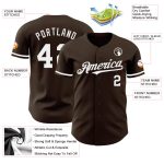 Personalized Baseball Jersey in Brown and White - Custom Sports Apparel Personalized Brown White Baseball Jersey