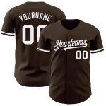 Personalized Baseball Jersey in Brown and White - Custom Sports Apparel Personalized Brown White Baseball Jersey