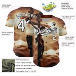 Personalized Jesus Christ Religion Cross Baseball Jersey - Custom Name & Number, Brown White-Black 3D Pattern Design for Good Friday