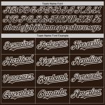 Personalized Brown White Pinstripe Baseball Jersey for Men and Women Personalized Brown White-Brown Pinstripe Split Fashion